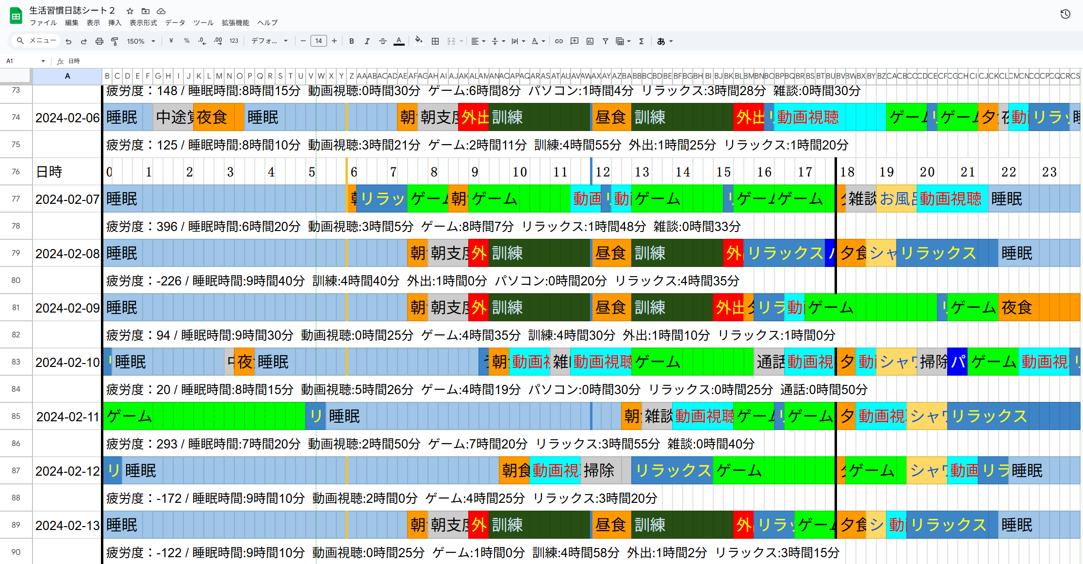 旧式生活習慣日誌電子版ver.1のイメージ画面